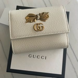 Gucci Marmont Double G Logo Trifold Wallet